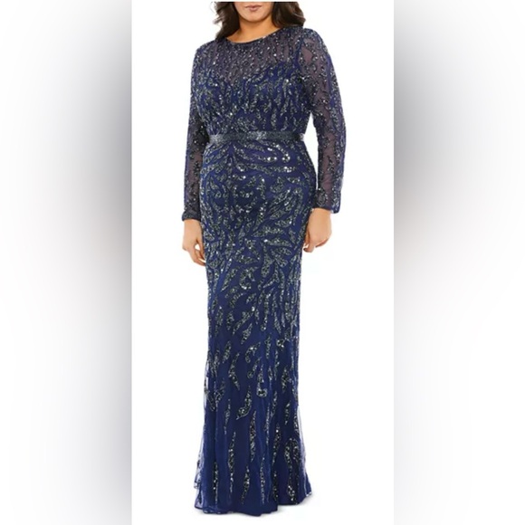 New Mac DuggalEmbellished Column Gown size 24